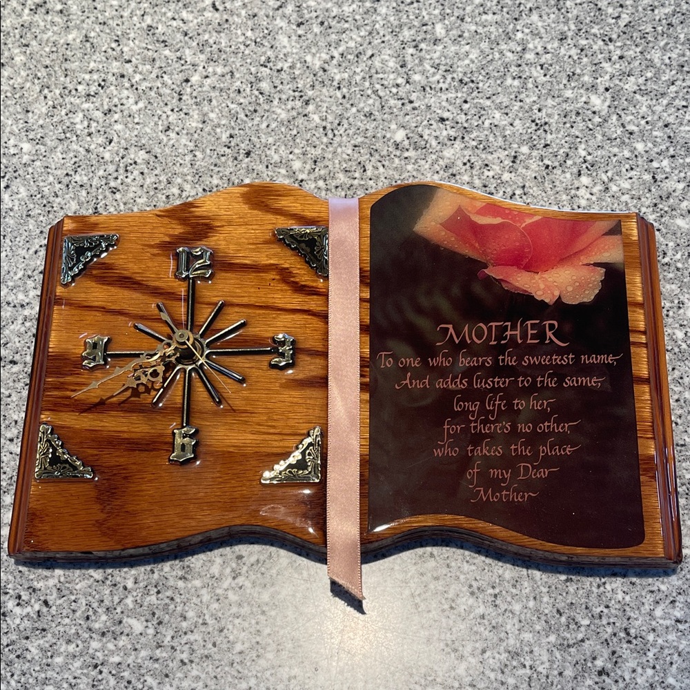 Vintage 1970’s wall plaque shaped like an open book, measures 11”wide and 7”tall